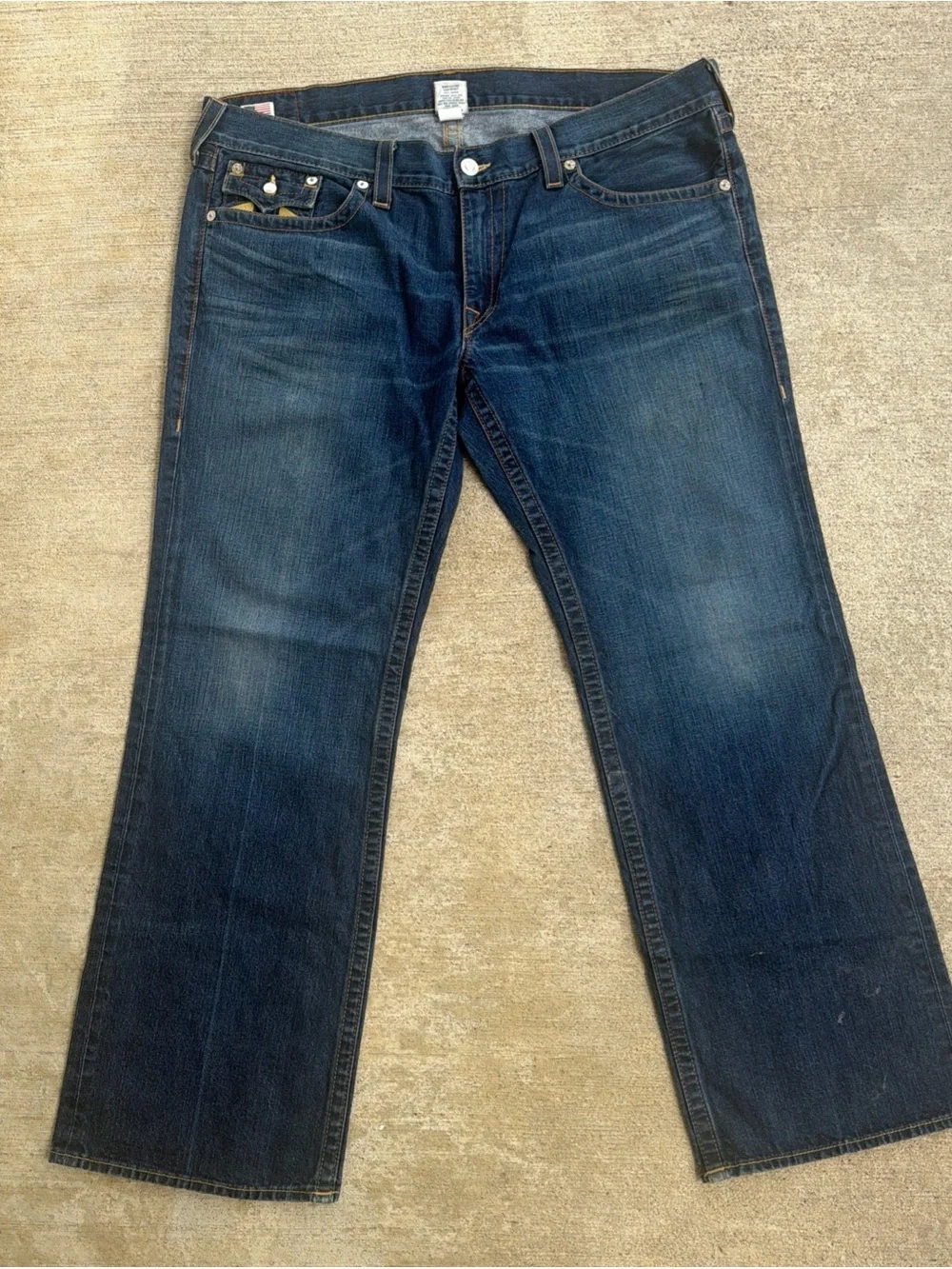 Vintage True Religion Ricky  Jeans Men’s 42 X 34Thick Stitch USA